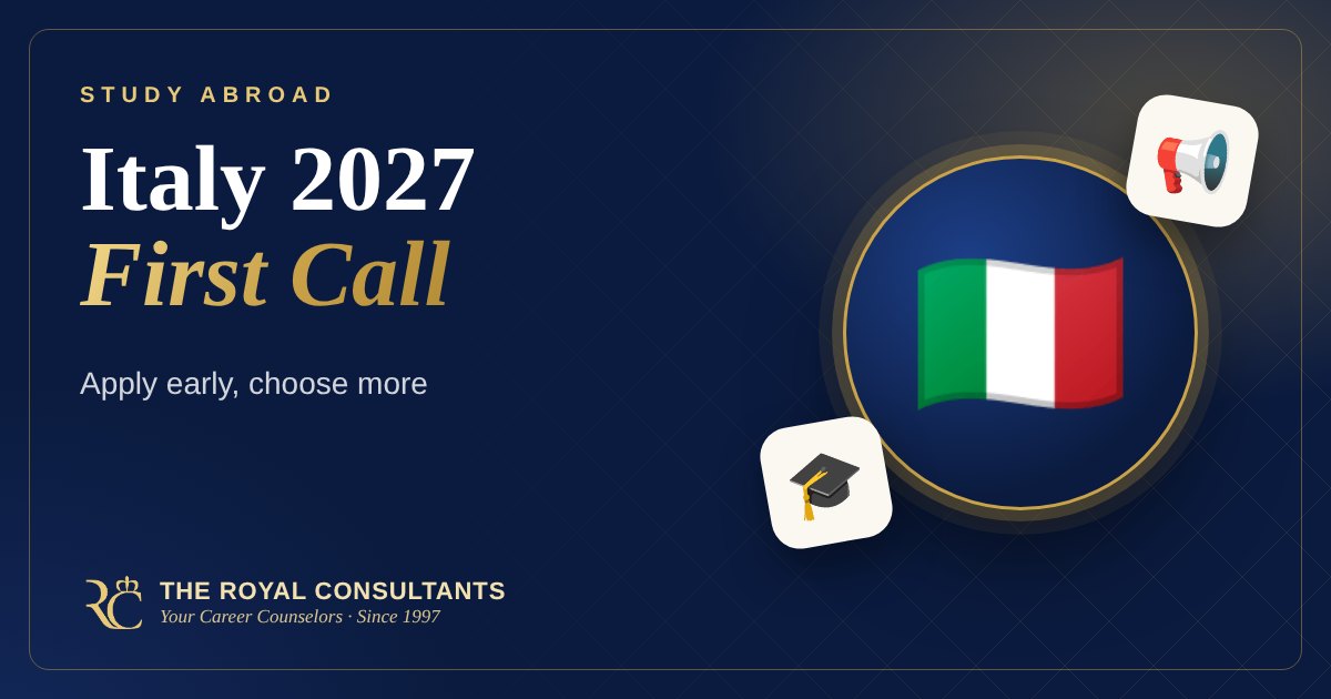 Italy 2027 First Call: How to Apply Early and Why It Matters